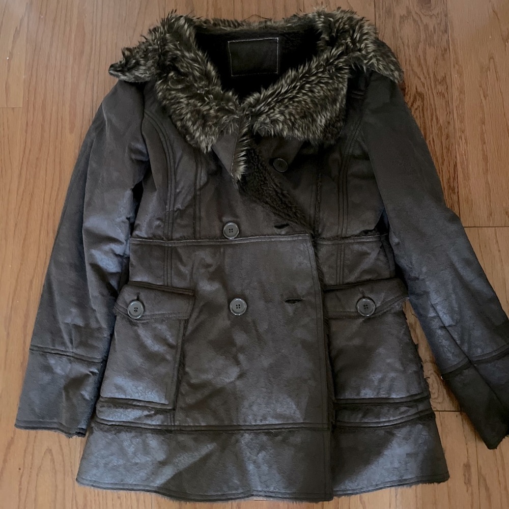Suede peacoat jacket XL wetseal winter